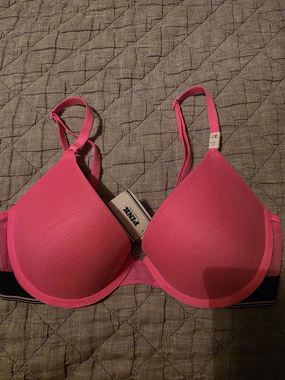 PINK Victoria's Secret Hot Pink Molded T-Shirt Bra